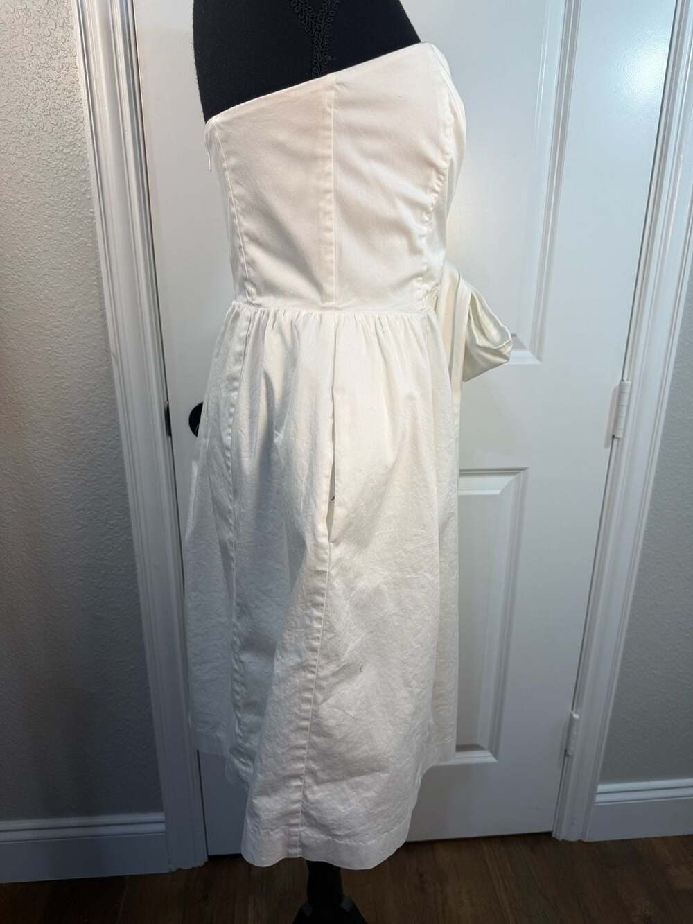 French Connection Florida Summer White Strapless Bow Maxi Dress Size 6 - Picture 7 of 10